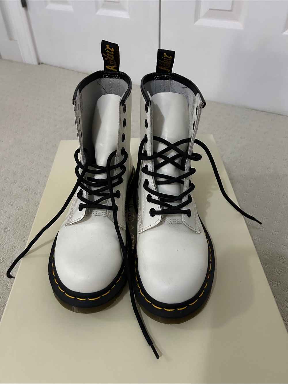 Dr. Martens 1460 White Leather Boots – Women’s Size 6